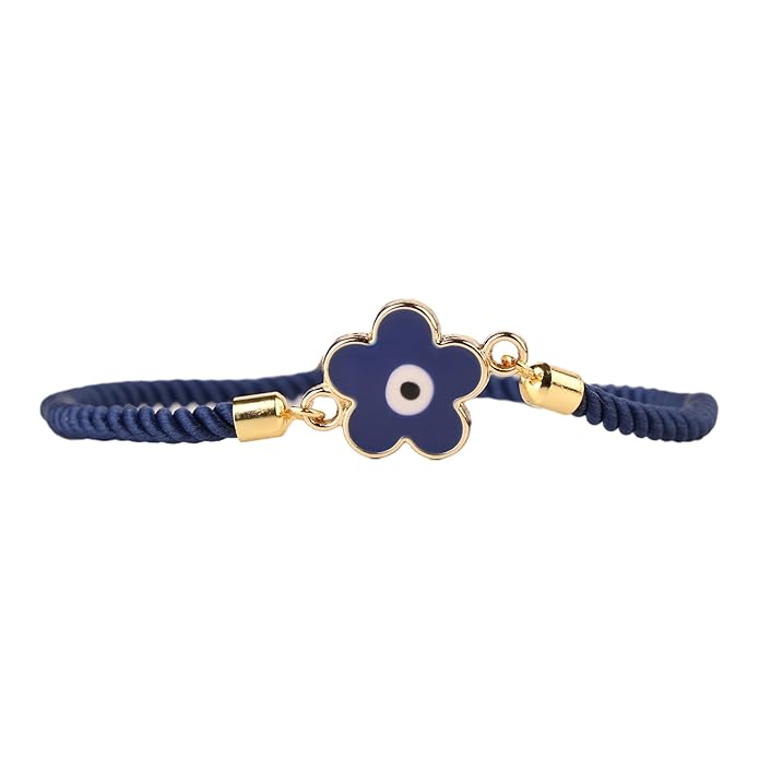 Luxury Stainless Steel Women's Bracelet – Five-Leaf Clover Design, Blue & Green, Gold Plated